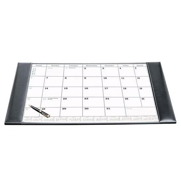 Rustic Black Leather Desk Pad w/ 2022 Calendar Insert, 34 x 20, Dacasso, Mfr#: PR-1250
